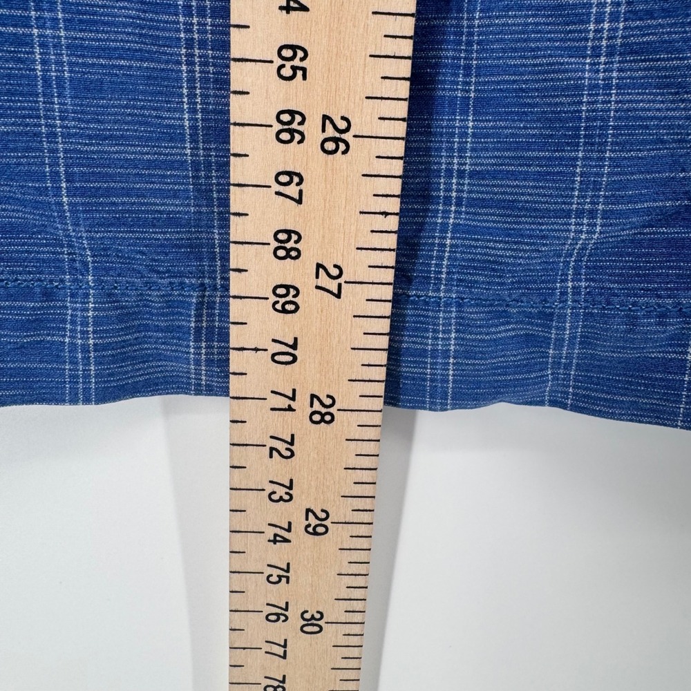 Tommy Bahama Mens XL Blue Silk Windowpane Check Short Sleeve Button Up Shirt - Picture 4 of 12